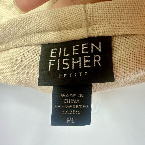 Eileen Fisher Cream Wide-Leg Linen Cropped Pants Size PL - Picture 4 of 6